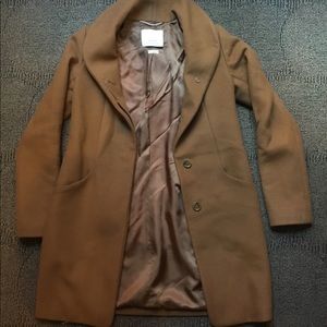 Xxs Aritzia Wilfred Cocoon wool cashmere coat tan